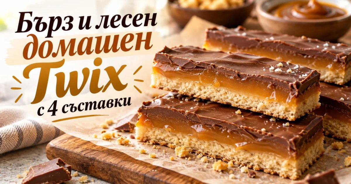 Домашен Twix с 4 съставки: Любимият шоколадов десерт на цяло поколение