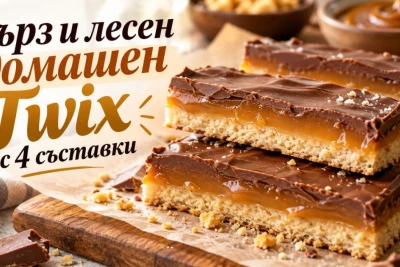 Домашен Twix с 4 съставки: Любимият шоколадов десерт на цяло поколение