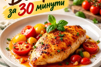 Готово само за 30 минути: Пилешко, сочни домати и ароматен босилек