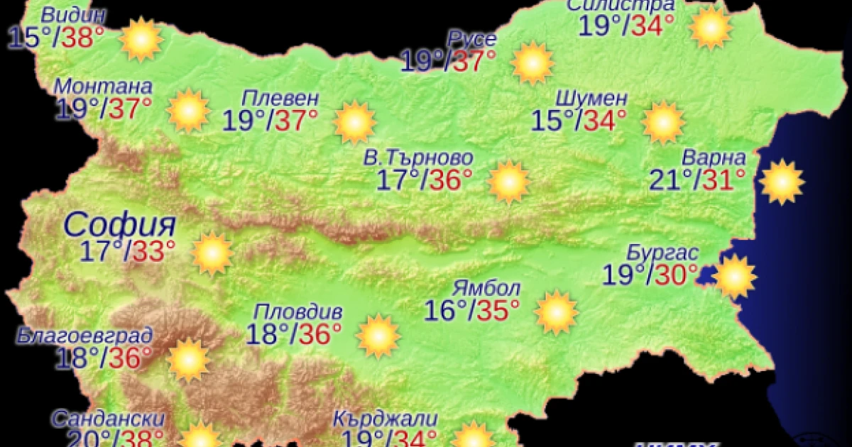 Жълт код за опасни горещини в половин България на 11 август